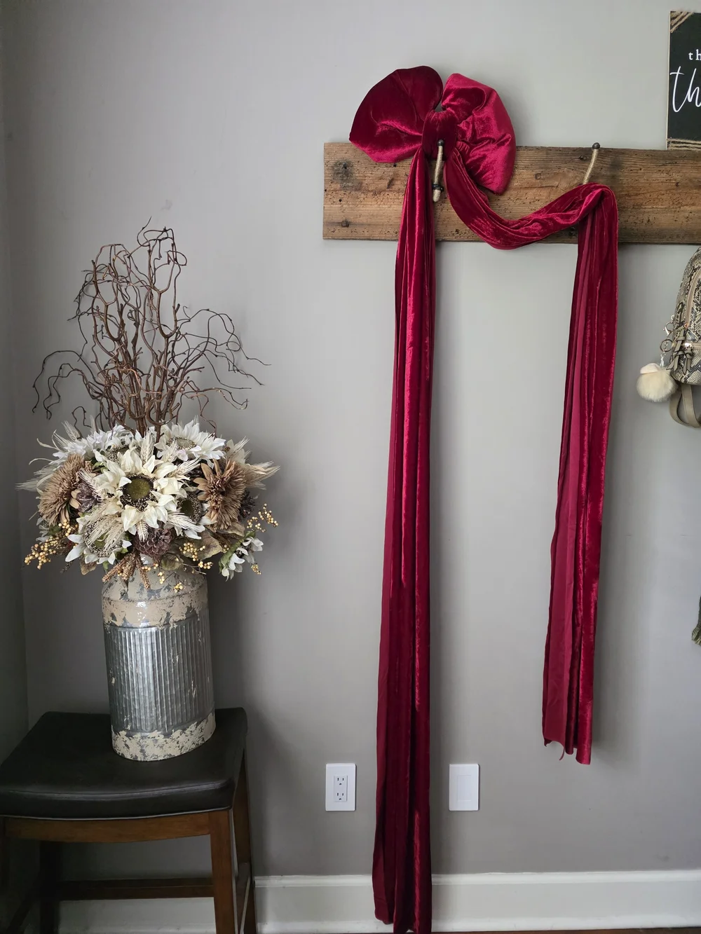 Elegant Red Velvet Holiday Bow